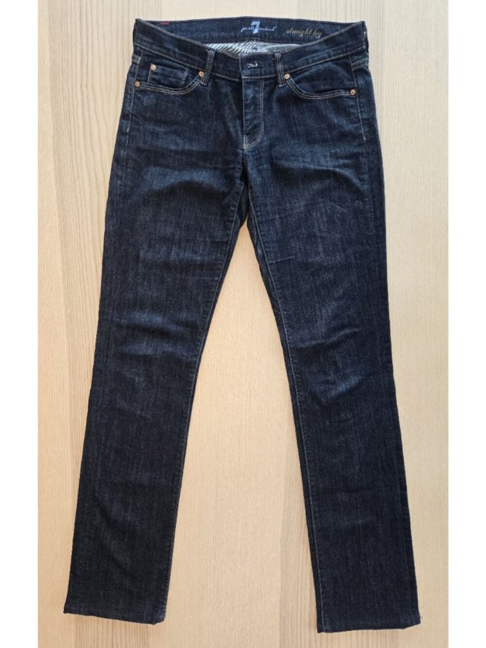 7 For All Mankind Women’s Straight Leg Jeans — Dark Indigo